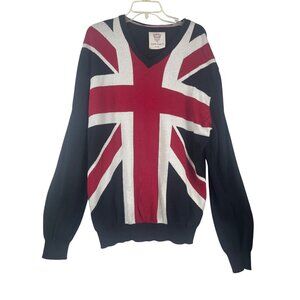 Lambretta Italian men’s sweater Union Jack pattern XL excellent throughout